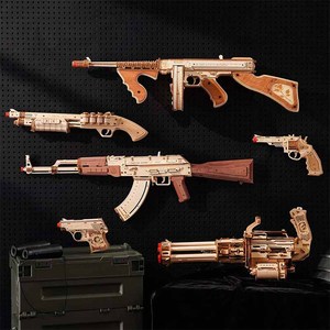<span class=keywords><strong>Robotime</strong></span> <span class=keywords><strong>Rokr</strong></span> Tiktok - Pistola de Juguete de Goma LQA01, Pistola de Tambor Giratorio, Rompecabezas 3D de Madera - Product Image 6