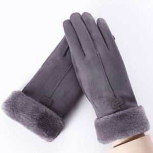I-0702 New Plain Acrylic/Cotton for Screen Windproof Breathable Winter <b>Gloves</b> for Daily Use Opera-Length - Product Image 2
