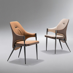 Silla de <span class=keywords><strong>Comedor</strong></span> Nórdica Italiana Moderna de Lujo, Tapizada en Cuero PU, con <span class=keywords><strong>Cuatro</strong></span> Patas Metálicas Resistentes para <span class=keywords><strong>Comedor</strong></span> - Product Image 1