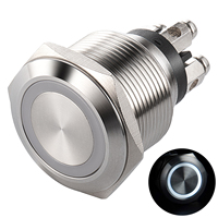 Interrupteur à bouton-poussoir électronique étanche momentané 12 16 19 22 mm IP65 Micro-éclairé Mini commande 3v 12v 4 broches