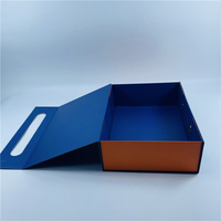Boîte dure recyclable de couleur bleue et orange boîte magnétique emballage boîtes cadeaux pliantes de luxe