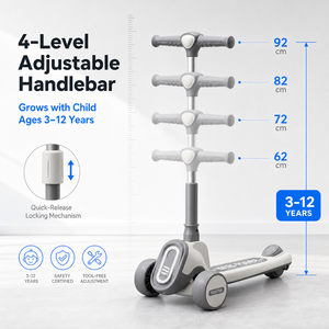Patinete Infantil de Marca Privada OEM ODM, Patinete Plegable de 3 Ruedas para Niños, Color Personalizado, Ruedas LED para Exportación al Por Mayor - Product Image 3