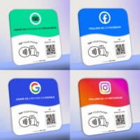 Plaque en acrylique NFC Google 13,56 MHz, carte de visite étanche pour les outils de marketing et d'adhésion aux hôtels avec puce personnalisée