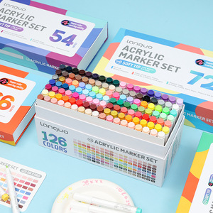 2026 Nieuwe Languo Acrylmarkers 126 Mengbare Kleuren Cadeaudoos Niet-toxisch Duurzaam Studenten Bulk Kunstbenodigdheden - Product Image 6