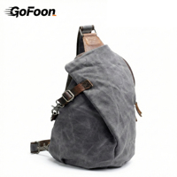 Sac de poitrine bandoulière en toile légère personnalisé avec logo, sac de shopping fonctionnel de haute qualité pour le voyage et le camping