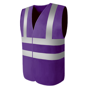 Gilet de sécurité tricoté respirant et réfléchissant SMASYS pour travaux de construction, avec logo personnalisé, haute visibilité, violet, faible MOQ - Product Image 5