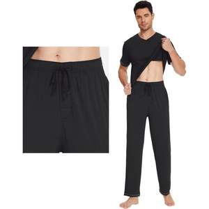 ชุดนอนผู้ชายผ้าใยไผ่ วิสโคส แขนสั้น กางเกงขายาว เนื้อผ้านุ่ม น้ำหนักเบา ชุดลำลอง ไซส์ S-XXL ขายส่ง - Product Image 1