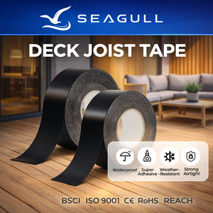Ruban adhésif noir en butyl pour poutres <span class=keywords><strong>de</strong></span> terrasse, résistant à la chaleur et au froid, anti-corrosion, pour le masquage des poutres et des traverses - Product Image 1