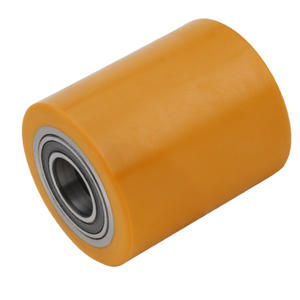 Rouleaux à double roulement à haute charge personnalisés, revêtus de silicone, résistants à l'usure, roues en caoutchouc PU non motorisées à noyau métallique - Product Image 2