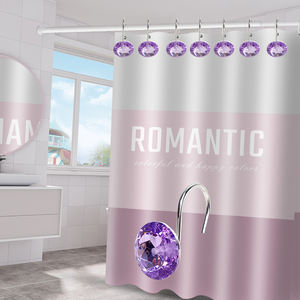 12 Pcs Acrilico Strass Decorativi di Rotolamento Tenda Della Doccia Gancio per Bagno Vasca Da Bagno Set - Product Image 6