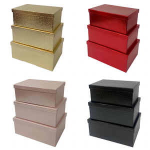 high quality metal paper rectangular gift box set 3 rectangular flower box rectangular gift packaging box for gifts