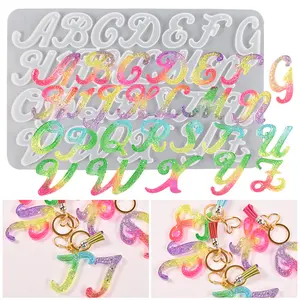 Factory Wholesale 2145 Silicone Mould DIY Jewelry Keychain Pendant Alphabet Silicone Mold for Epoxy Resin