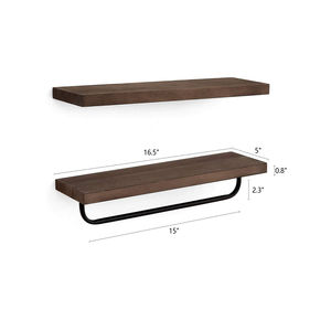 <strong>Rustic</strong> Wood Floating Shelves Wall Mounted for Living Room Bathroom Kitchen-Wooden <strong>Corner</strong> <strong>Shelving</strong> Storage - Product Image 3