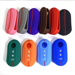 Housse en silicone pour clé à 3 boutons, clé télécommande intelligente, étui de protection pour <span class=keywords><strong>Fiat</strong></span> 500 <span class=keywords><strong>Panda</strong></span> Ducato Lancia - Product Image 1