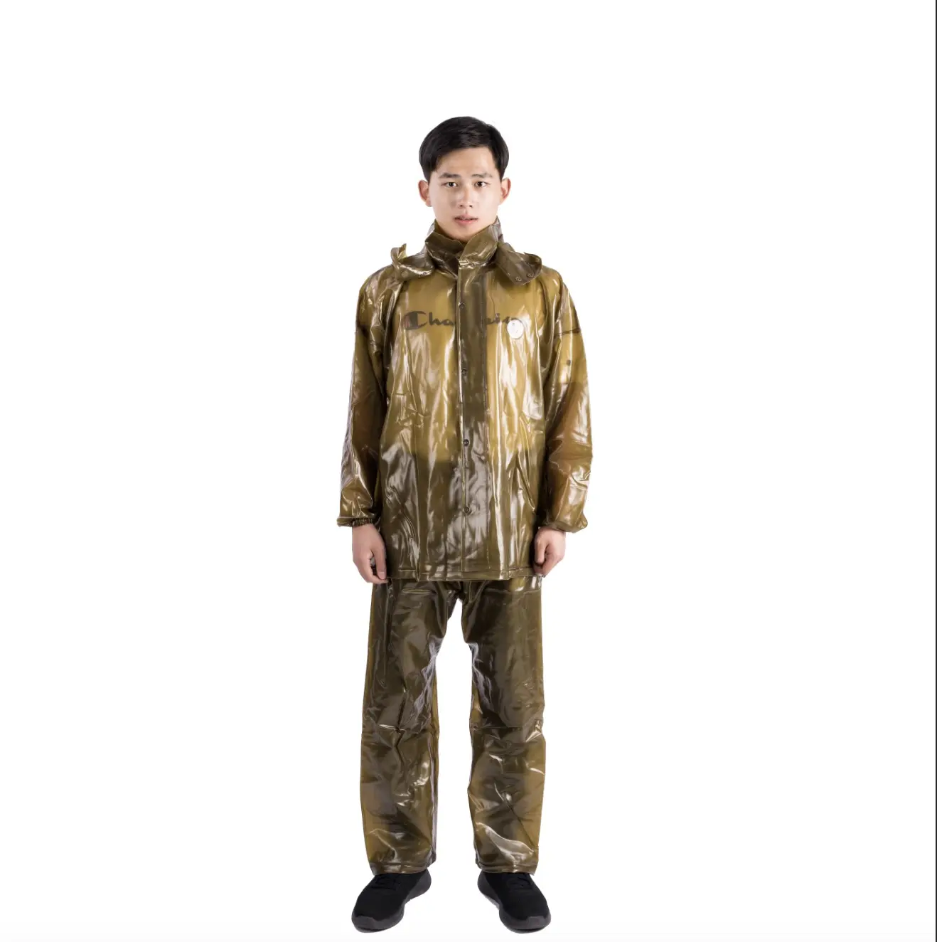 High Quality Eco Friendly PVC Material Breathable Adults Men Raincoat Set For Construction Work