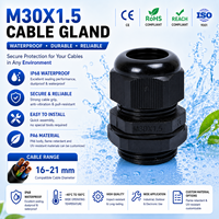 Presse-étoupe en nylon M30 pour câbles de 16 à 21 mm, étanche, anti-poussière, durable, utilisé pour les équipements électriques, compatible OEM