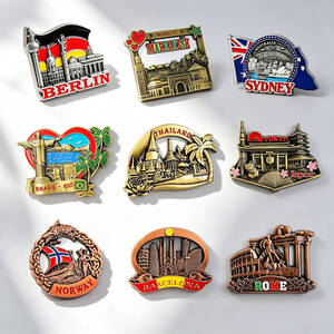 Imanes de nevera de metal personalizados, proveedor directo, imán de nevera plateado con la bandera de Berlín, Alemania, <span class=keywords><strong>Torre</strong></span> de TV, regalo - Product Image 5