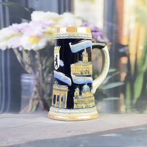 Chope à bière en céramique classique allemande Porte de Brandebourg Berlin Emblème de l'ours Souvenir de collection Tasse à vin Bière Cadeau pour bar à domicile - Product Image 5