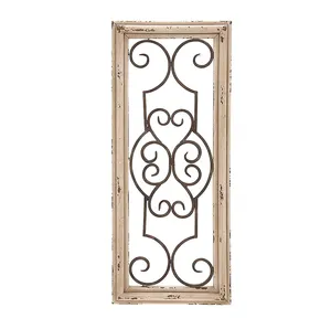 2021 New Arrival Art Rectangle Wire Iron Metal Decoration Items Antique Home Decor Metal Wall Decoration for Living Room