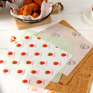 Papel absorbente de aceite desechable para freidora de aire de grado alimenticio KLH239 al por mayor, tapete antiadherente impreso para hornear aperitivos en cocina - Product Image 5