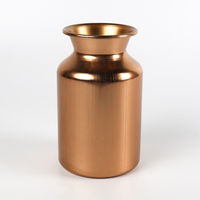 Nordic Light Luxe Or Rose En Métal Brossé Maison bar Décoration Intérieure Ornements Fleur Vase Pot De Fleur Conteneur Emballage Cadeau