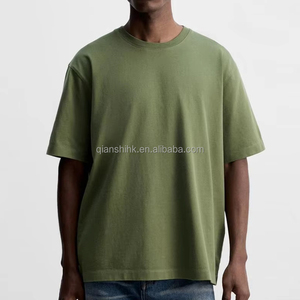 Streetwear d'été T-shirt uni à col rond et épaules tombantes T-shirt de luxe à manches courtes pour hommes - Product Image 2
