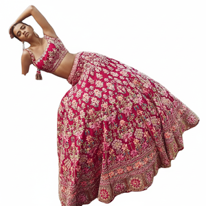 Lehenga ดีไซเนอร์ทำงานสำหรับผู้หญิง,สำหรับชุดแต่งงานเจ้าสาวช้อปปิ้งออนไลน์สุราษฎร์อินเดีย2022 - Product Image 1
