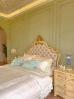 Lit rembourré Versailles 1,8 m, style palais français, lit king-size en bois sculpté à la main, meubles de chambre principale