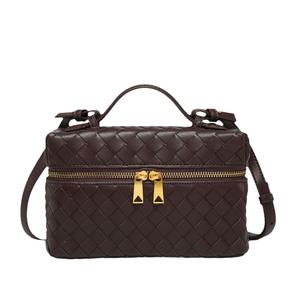 Sacs fourre-tout tissés en cuir PU de haute qualité pour femmes avec fermeture éclair et poignées - Product Image 5