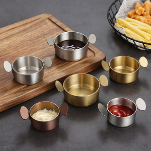 Plato para Condimentos de Acero Inoxidable 304, Plato Pequeño para Ensaladas, Salsas, Papas Fritas y Ketchup, para Restaurantes de Barbacoa y Restaurantes Occidentales - Product Image 1