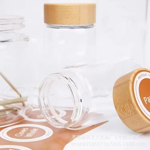 <b>Spice</b> <b>Jar</b> Wooden Storage Rack 4 Layers Airtight Bamboo Lid Natural Wood Color Kitchen Organizer - Product Image 2