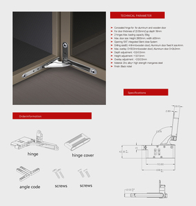 Charnière à air dissimulée SAH2, nouveau type, capacité de charge lourde, réglable en 3D pour porte de <span class=keywords><strong>placard</strong></span>, porte de <span class=keywords><strong>placard</strong></span> à domicile - Product Image 4