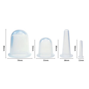 Kit de ventouses pour massage du visage et des yeux, 4 pièces, petit et grand format, thérapie en silicone, ensemble de ventouses faciales - Product Image 6