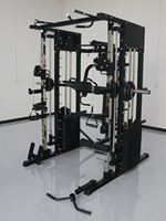 Appareil de fitness pour entraînement complet unisexe Smith Machine avec cadre horizontal à squat et portique pour oiseaux Station multifonctionnelle