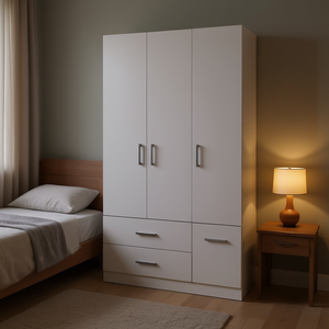 Armadio Sebree con 4 Ante, 2 Cassetti e 3 Ripiani, Mobile Moderno Minimalista per Camera da Letto, Autoportante, Grande Capacità - Product Image 2