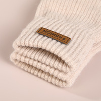 Gants d'hiver personnalisés avec logo, couleur unie, toucher brossé, écran tactile, tricot épais pour le cyclisme en extérieur et la chaleur au bureau