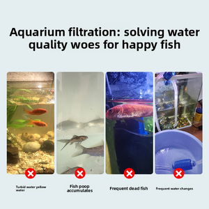 Réservoir de poissons 32L en verre rectangulaire moderne et écologique avec filtre éponge mural silencieux pour aquariums de salon - Product Image 6