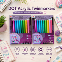 Stylos à peinture acrylique métallisée écologiques en plastique recyclé, 10 couleurs, double pointe, marqueurs à points pour la peinture artistique DIY