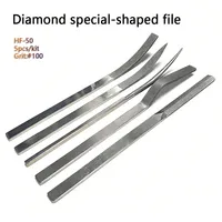Ensemble de 5 limes diamantées à tranchant de couteau HF-50, 100 #   Grit pour les zones difficiles d'accès comme les arcs, les coutures et les coins, personnalisable