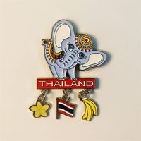 Fabricant personnalisé Thai Creative Elephant Flag Banana Tourism Memorial Design Your Own Logo Metal Crafts Soft Enamel Pins
