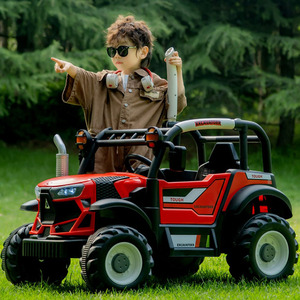 Tractor eléctrico infantil azul y naranja de 4 ruedas para niños de 2 a 4 años - Product Image 4