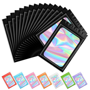 Tùy Chỉnh Màu Hồng Rõ Ràng Holographic Zip Khóa Pouch Nhỏ Mylar Túi Nhựa Với Dây Kéo Cho Sữa Và Các Thực Phẩm Khác - Product Image 1