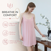 Robe de nuit pour femme en modal côtelé respirant à fines bretelles, idéale pour la détente et le sommeil à la maison, directement de l'usine, faible MOQ