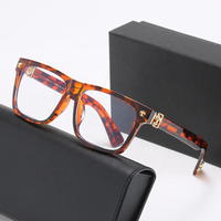 Vente en gros de lunettes carrées noires rétro de luxe pour hommes, lunettes de marque pour femmes, monture anti-lumière bleue