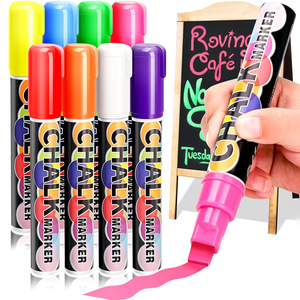 Marqueur effaçable sans poussière pour tableau publicitaire en verre, pointe de 10 mm, craie liquide, tableau <span class=keywords><strong>fluorescent</strong></span>, stylo <span class=keywords><strong>fluorescent</strong></span> spécial - Product Image 1