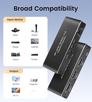 SYONG 8K pour répartiteur 2.1 en alliage d'aluminium 1 entrée 2 sorties compatible HDCP2.3 pour affichage double moniteur Xbox PS4 Transmission vidéo
