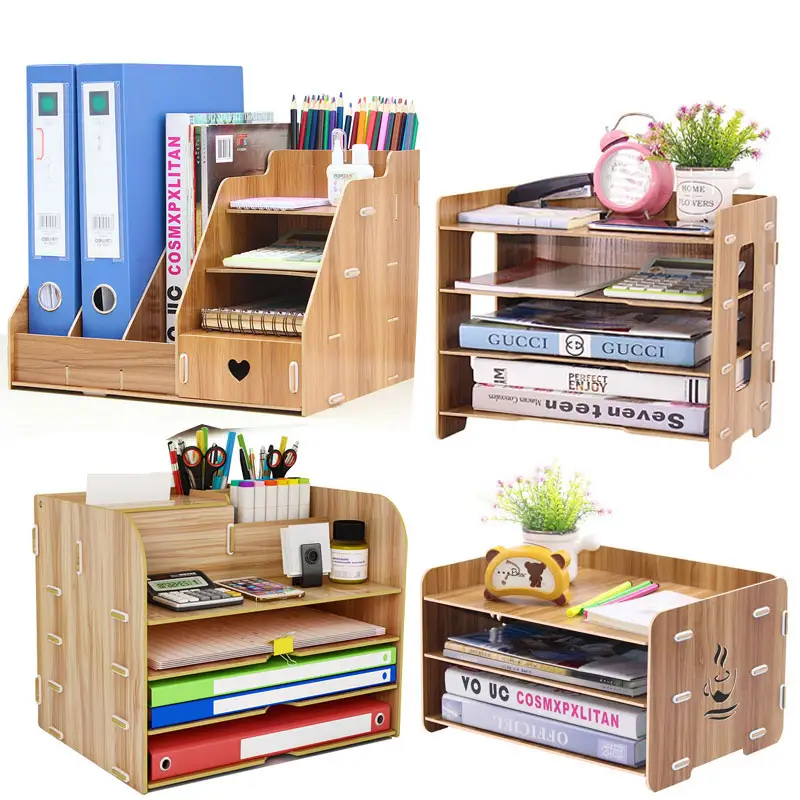 Multilayer Office Desktop Folder Receiving Box Student Dormitory Articles Stationery Bookstand A4 Paper Shelf