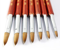 Pinceaux professionnels en bois pour nail art 100% pur Kolinsky Sable, multifonctionnels, différentes tailles de pointes pour l'extension et la peinture des ongles