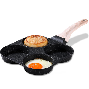 Non-Stick Coated 4-Cup Frying <b>Pan</b> With Wooden Handle Aluminum Cookware <b>Induction</b> Non-stick Frypan - Product Image 2