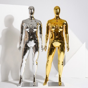 <span class=keywords><strong>Full</strong></span> Body Plus <span class=keywords><strong>Size</strong></span> Plastic <span class=keywords><strong>Mannequin</strong></span> Chroom Gouden Strook Afwerking Vrouwelijke <span class=keywords><strong>Mannequin</strong></span> - Product Image 3
